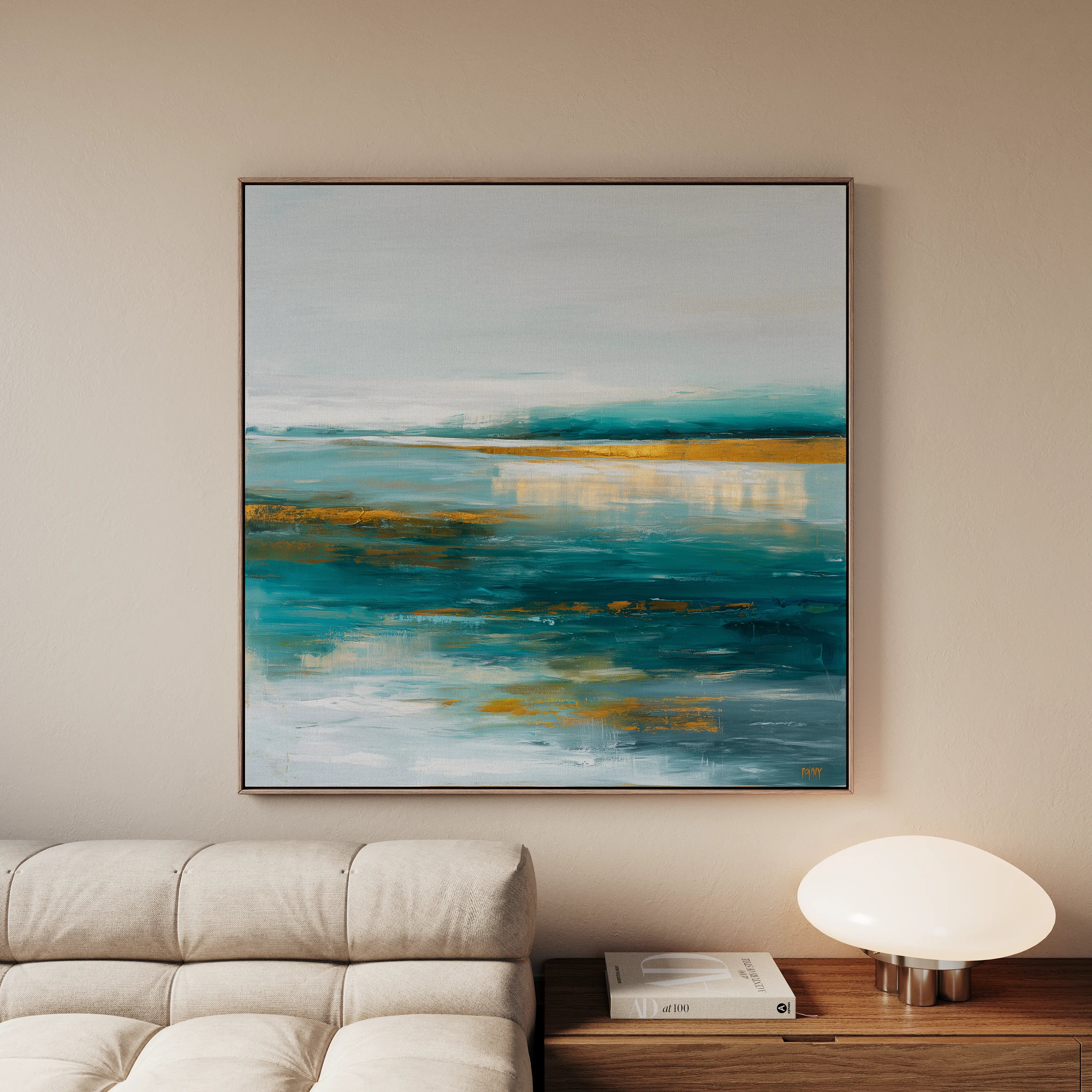 Abstract 1263 Canvas Art 16" x 16" / 40 x 40 cm / Black