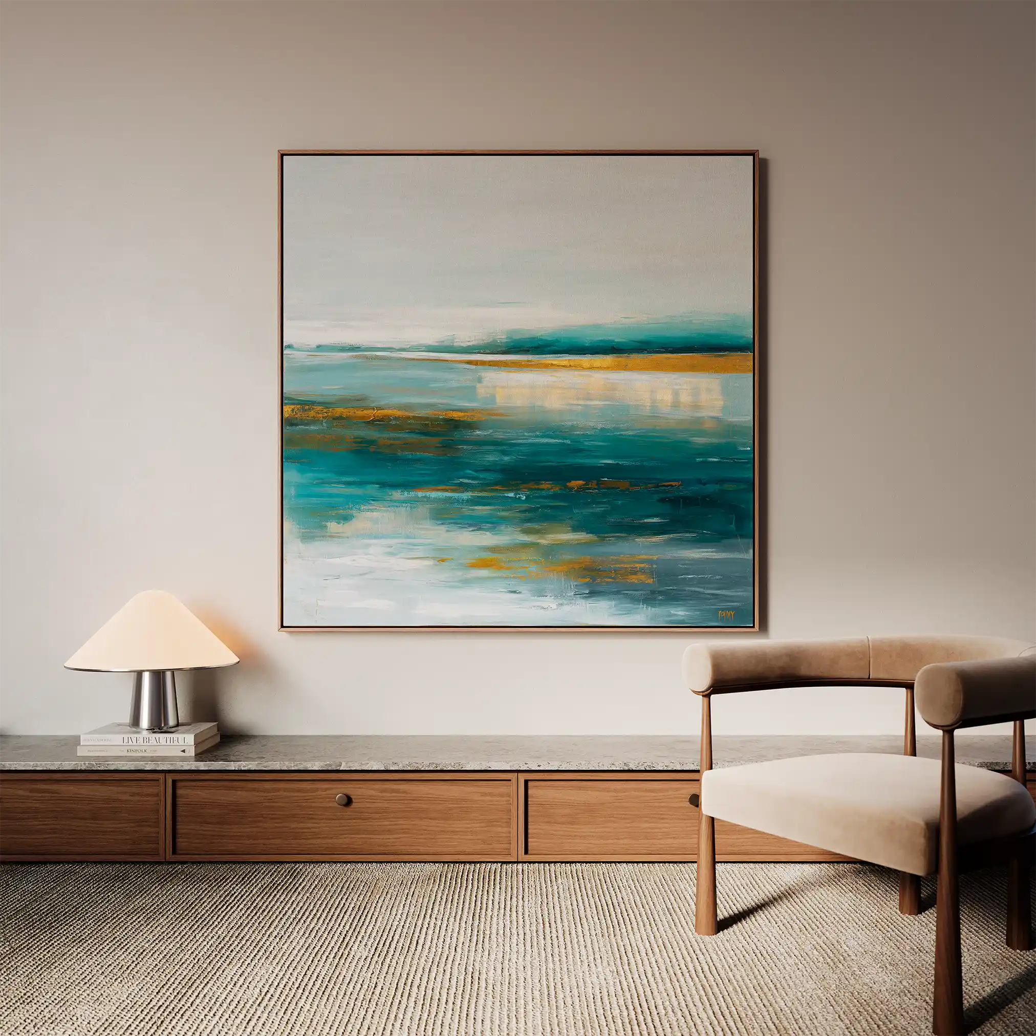 Abstract 1263 Canvas Art 60 x 60 cm / Black