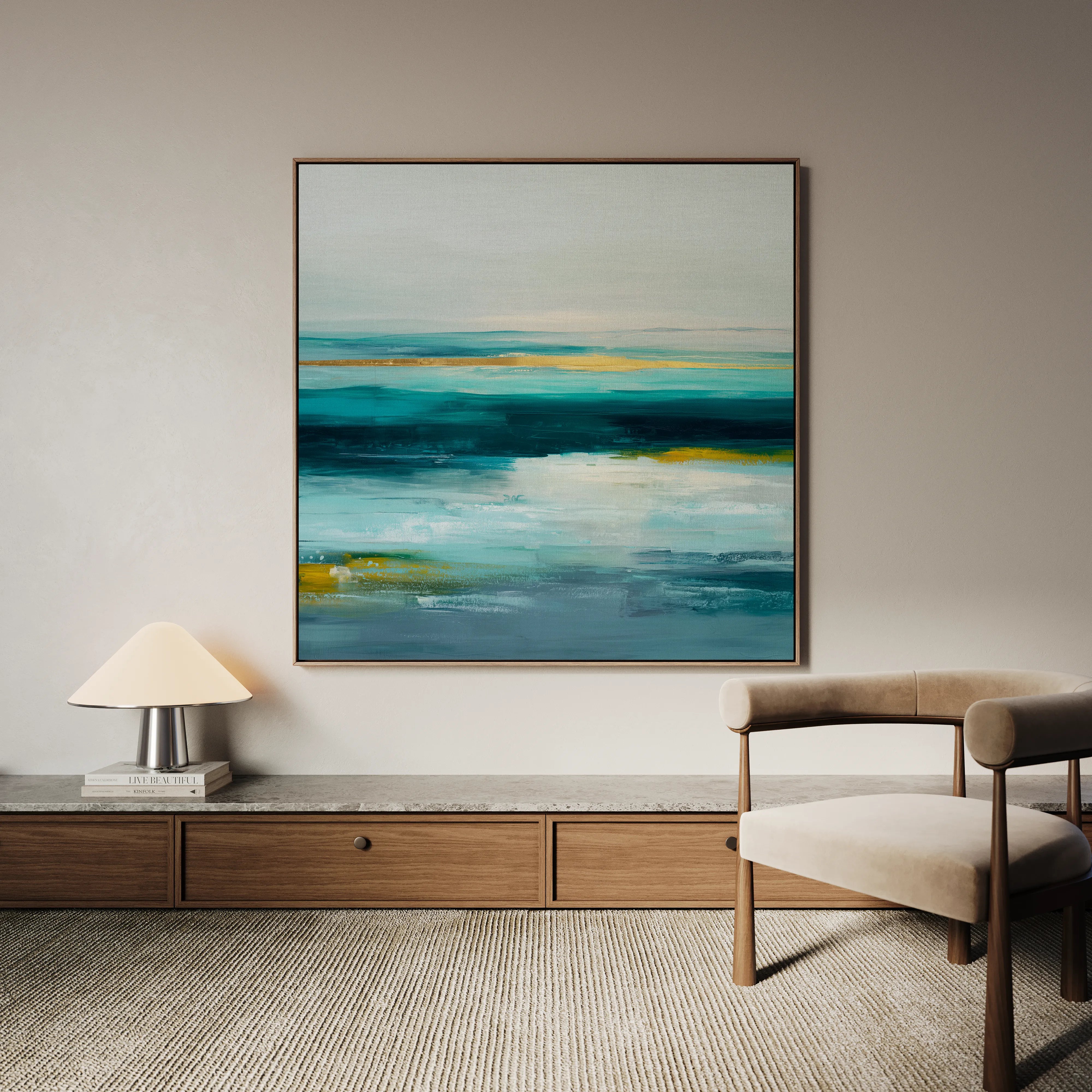 Abstract 1264 Canvas Art 16" x 16" / 40 x 40 cm / Black