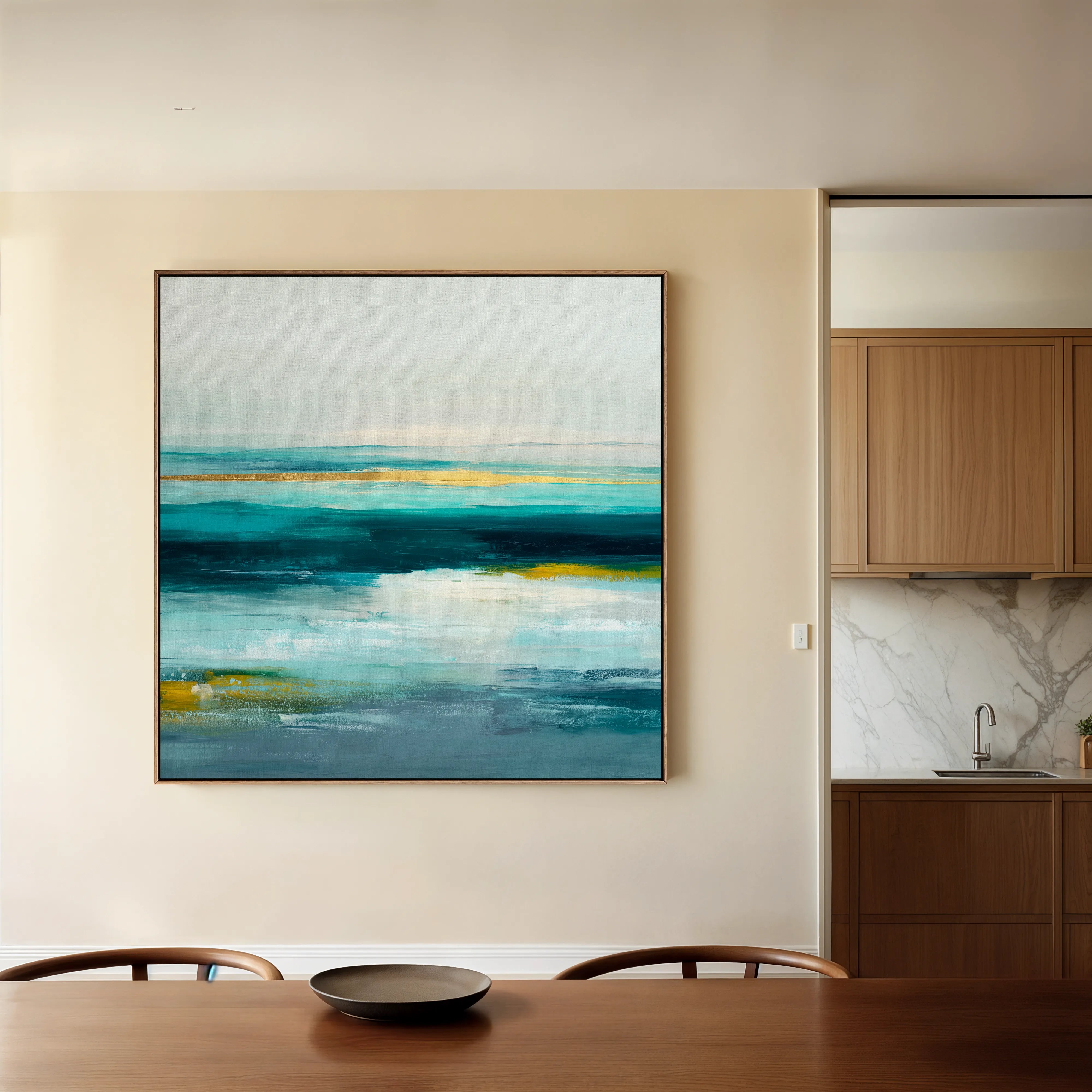 Abstract 1264 Canvas Art 16" x 16" / 40 x 40 cm / Black