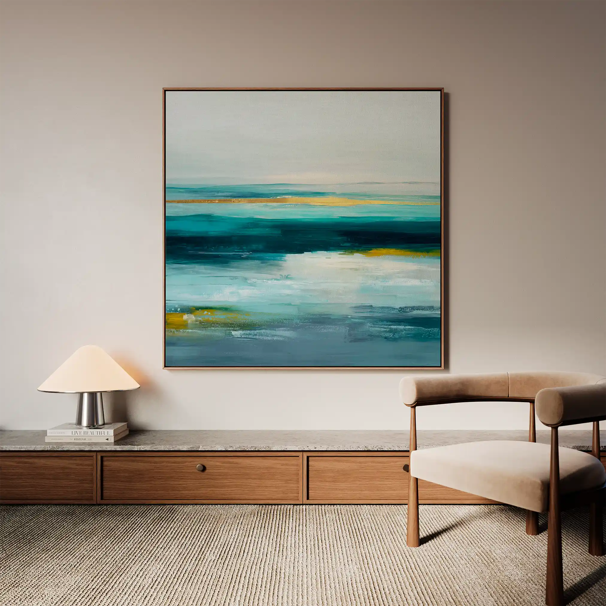 Abstract 1264 Canvas Art 60 x 60 cm / Black