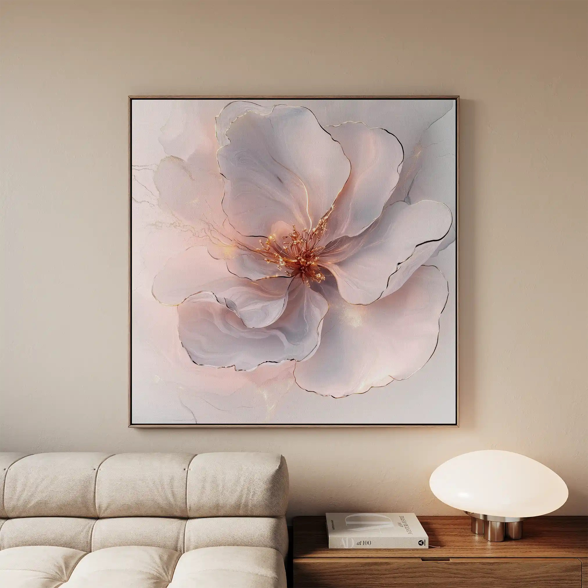 Floral 1264 Canvas Art 60 x 60 cm / Black