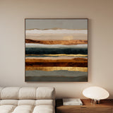 Abstract 1265 Canvas Art 16" x 16" / 40 x 40 cm / Black