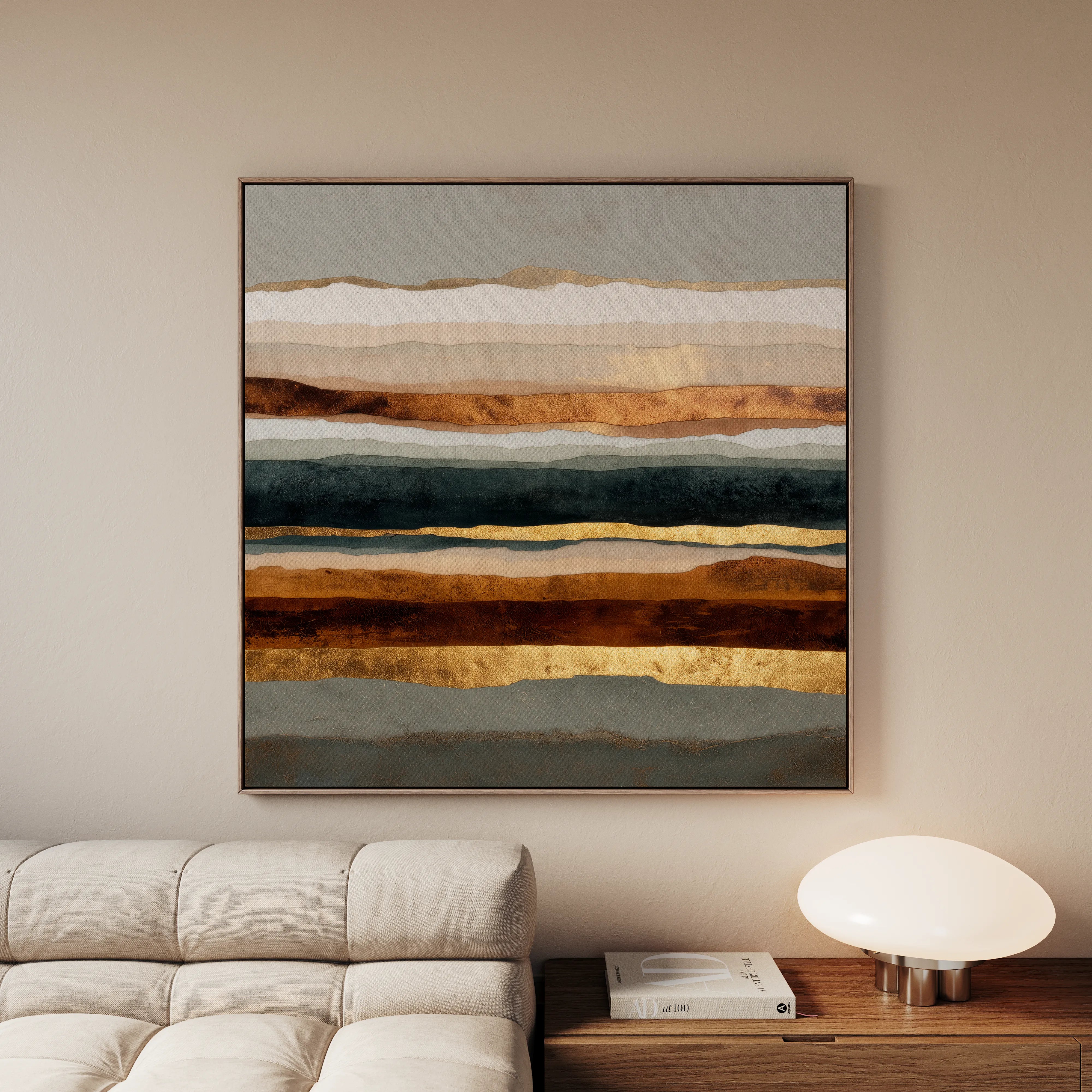 Abstract 1265 Canvas Art 16" x 16" / 40 x 40 cm / Black