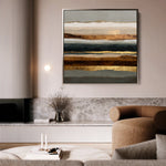 Abstract 1265 Canvas Art 16" x 16" / 40 x 40 cm / Black