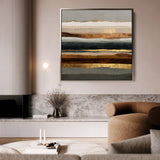 Abstract 1265 Canvas Art 16" x 16" / 40 x 40 cm / Black