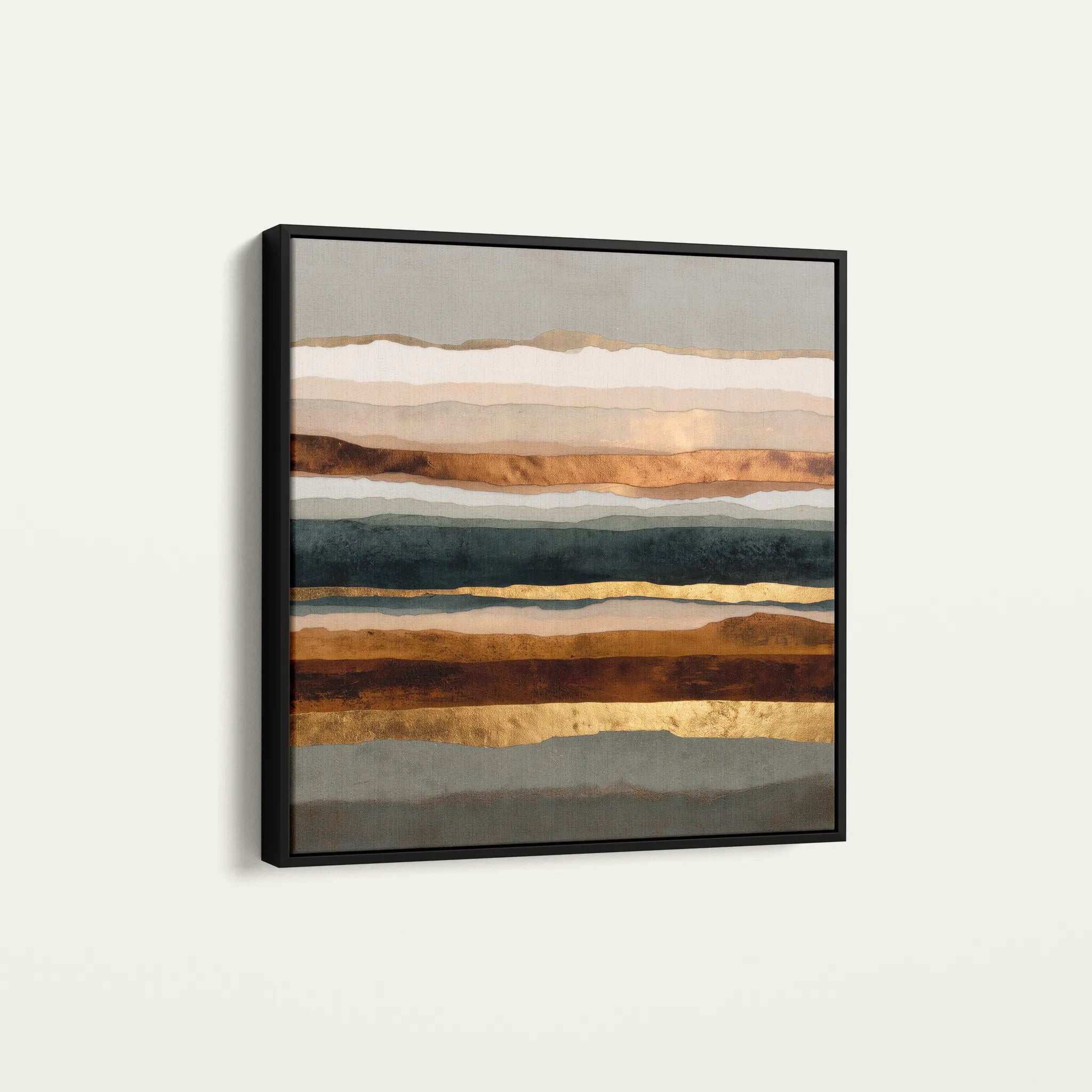 Abstract 1265 Canvas Art 16" x 16" / 40 x 40 cm / Black