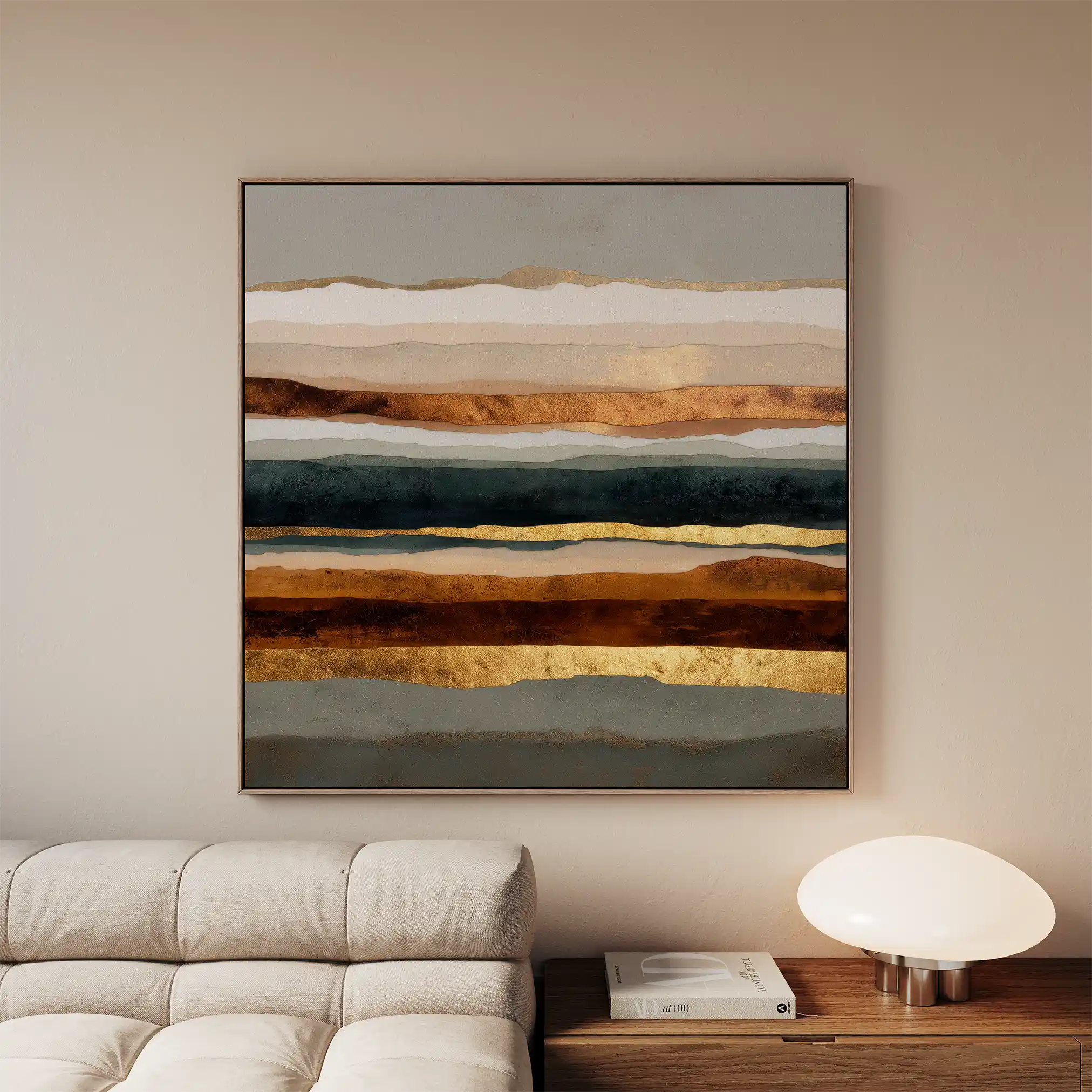 Abstract 1265 Canvas Art 60 x 60 cm / Black