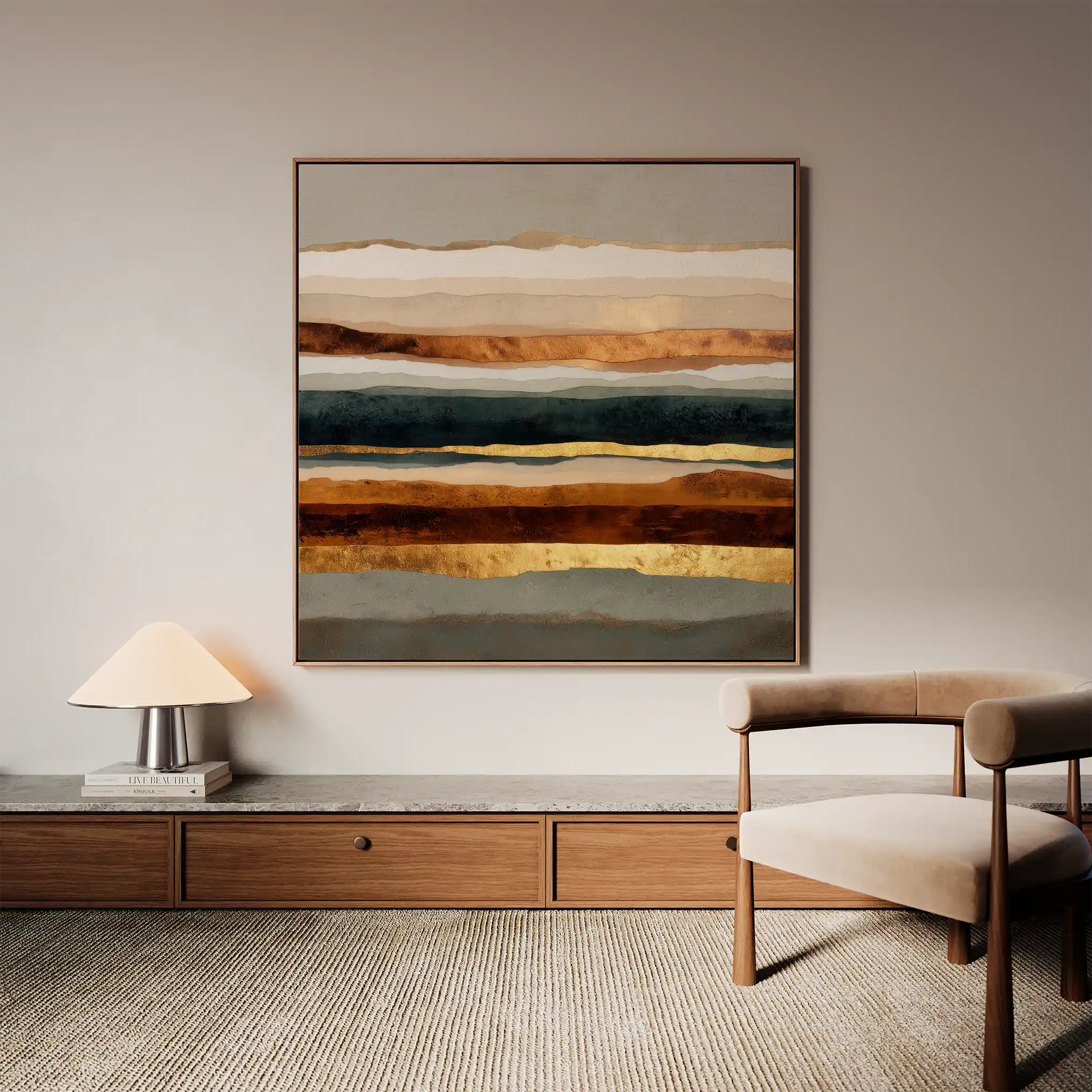 Abstract 1265 Canvas Art 60 x 60 cm / Black