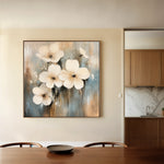 Floral 1265 Canvas Art 16" x 16" / 40 x 40 cm / Black