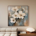 Floral 1265 Canvas Art 16" x 16" / 40 x 40 cm / Black