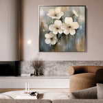 Floral 1265 Canvas Art 16" x 16" / 40 x 40 cm / Black