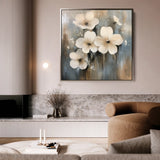 Floral 1265 Canvas Art 16" x 16" / 40 x 40 cm / Black