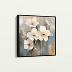 Floral 1265 Canvas Art 16" x 16" / 40 x 40 cm / Black