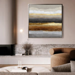 Abstract 1266 Canvas Art 16" x 16" / 40 x 40 cm / Black