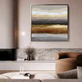 Abstract 1266 Canvas Art 16" x 16" / 40 x 40 cm / Black