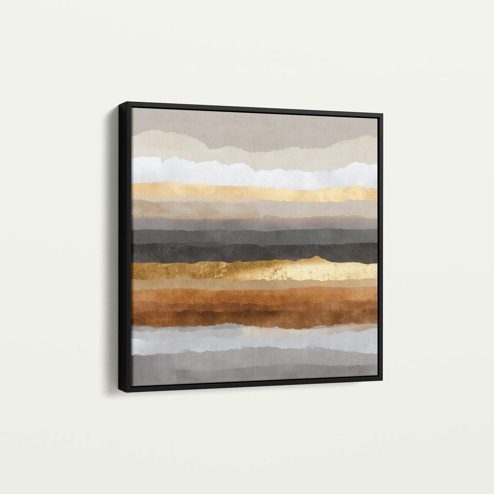 Abstract 1266 Canvas Art 16" x 16" / 40 x 40 cm / Black