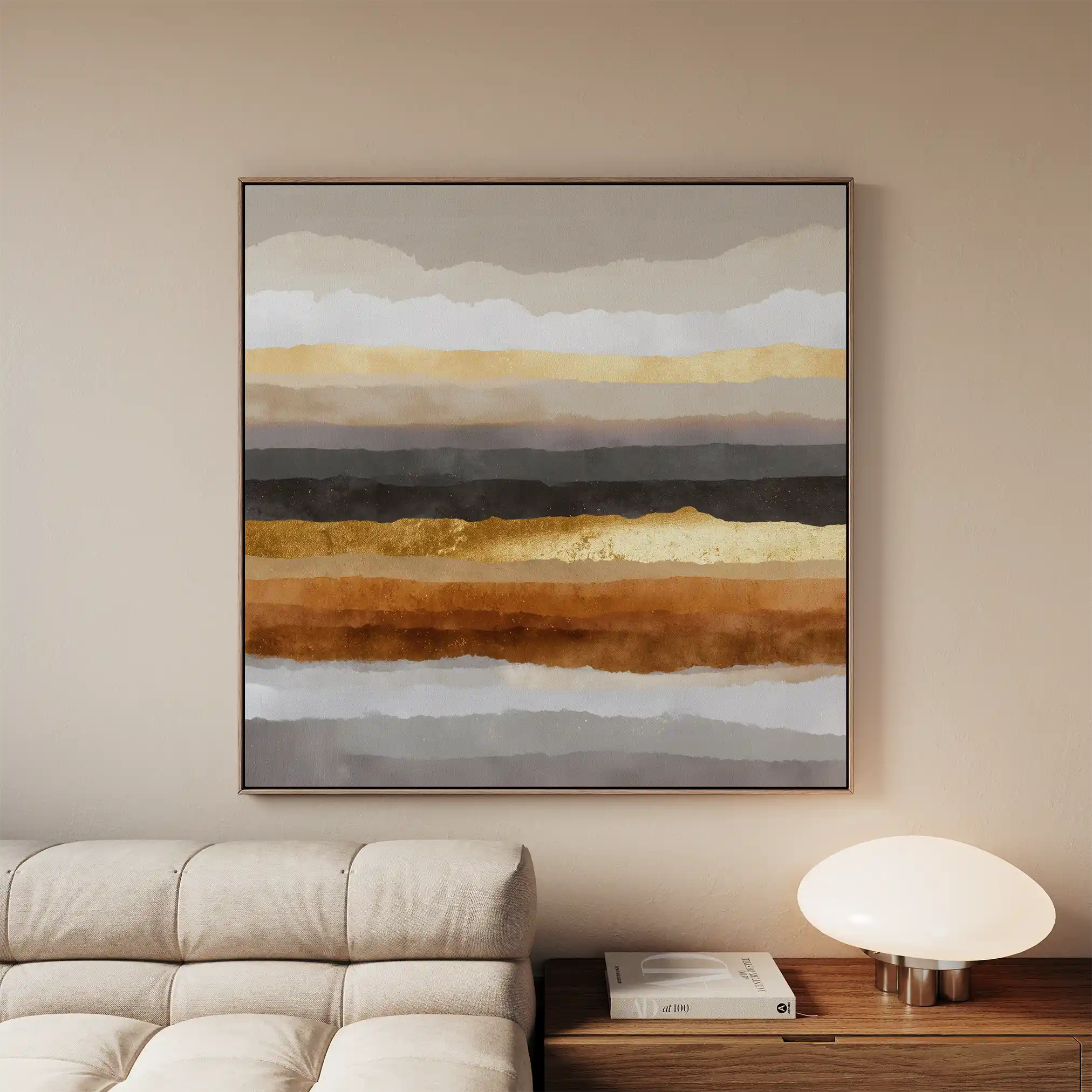 Abstract 1266 Canvas Art 60 x 60 cm / Black