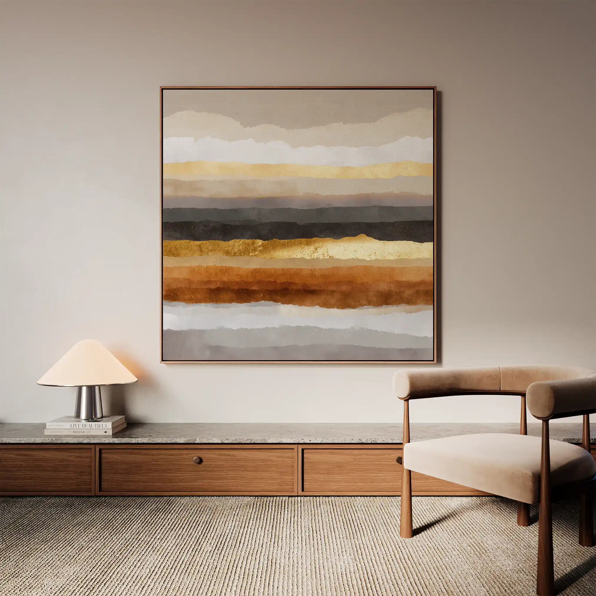 Abstract 1266 Canvas Art 60 x 60 cm / Black