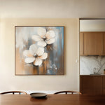 Floral 1266 Canvas Art 16" x 16" / 40 x 40 cm / Black