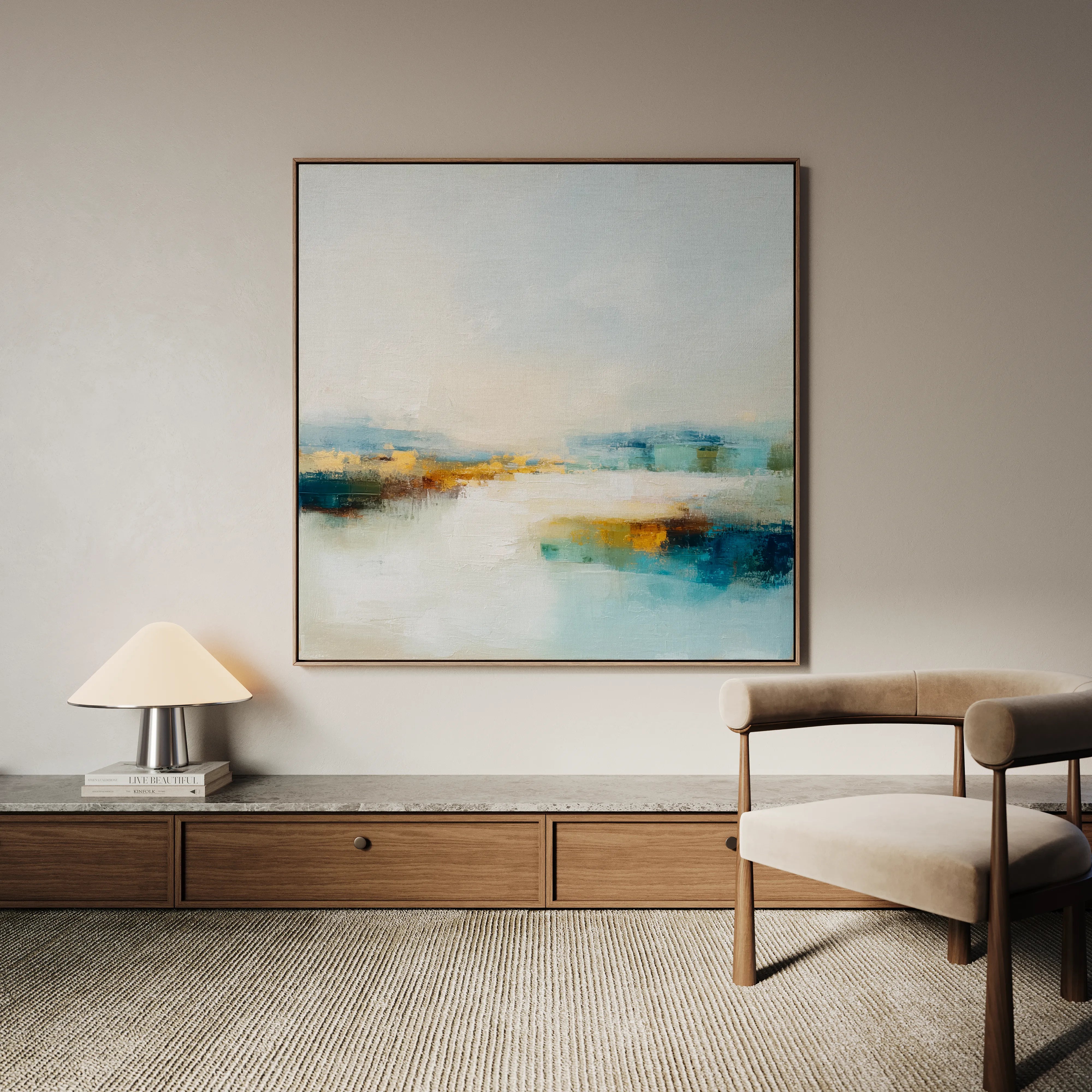 Abstract 1267 Canvas Art 16" x 16" / 40 x 40 cm / Black