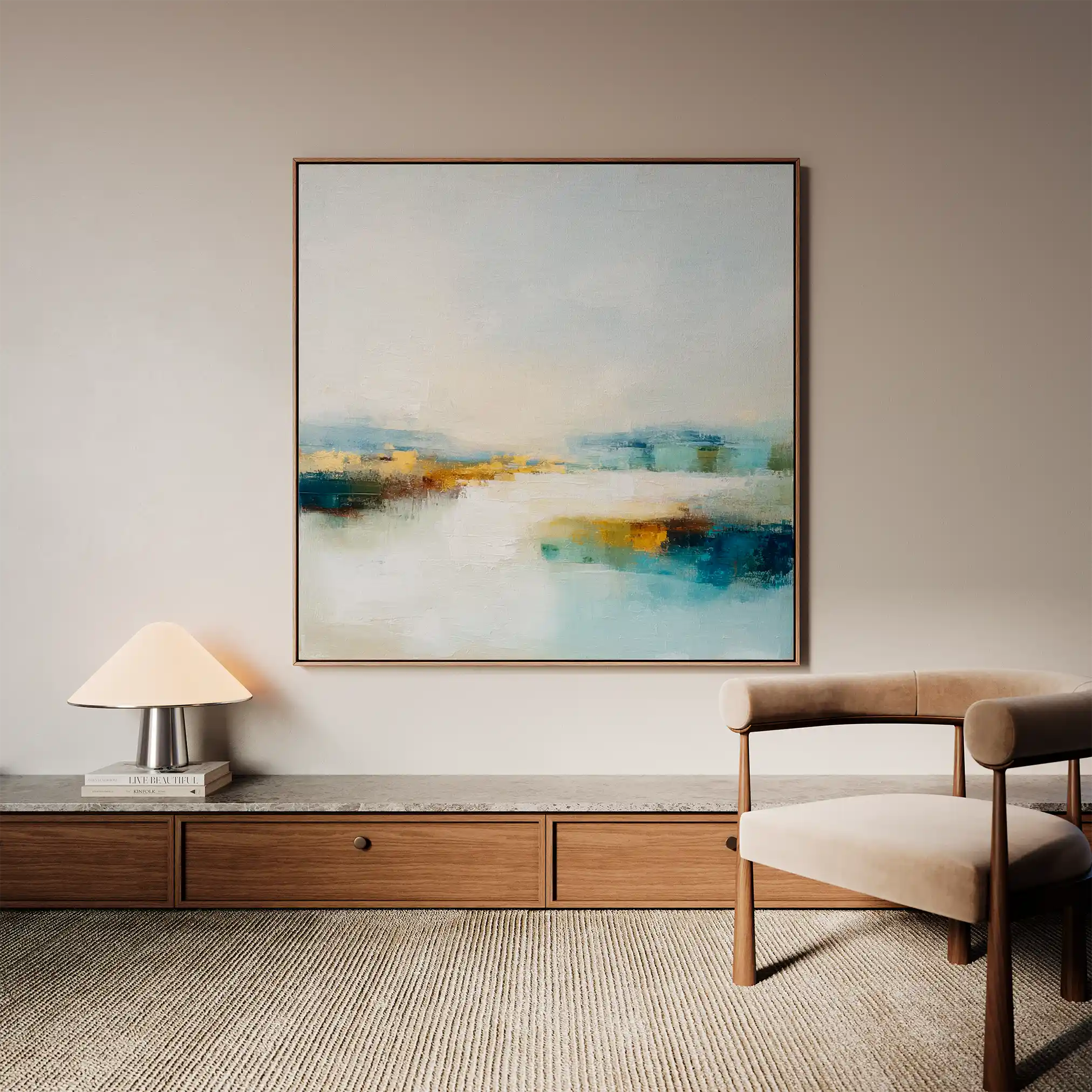 Abstract 1267 Canvas Art 60 x 60 cm / Black