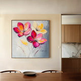 Floral 1267 Canvas Art 16" x 16" / 40 x 40 cm / Black
