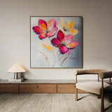 Floral 1267 Canvas Art 16" x 16" / 40 x 40 cm / Black