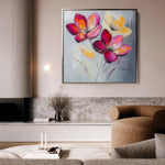 Floral 1267 Canvas Art 16" x 16" / 40 x 40 cm / Black