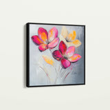 Floral 1267 Canvas Art 16" x 16" / 40 x 40 cm / Black