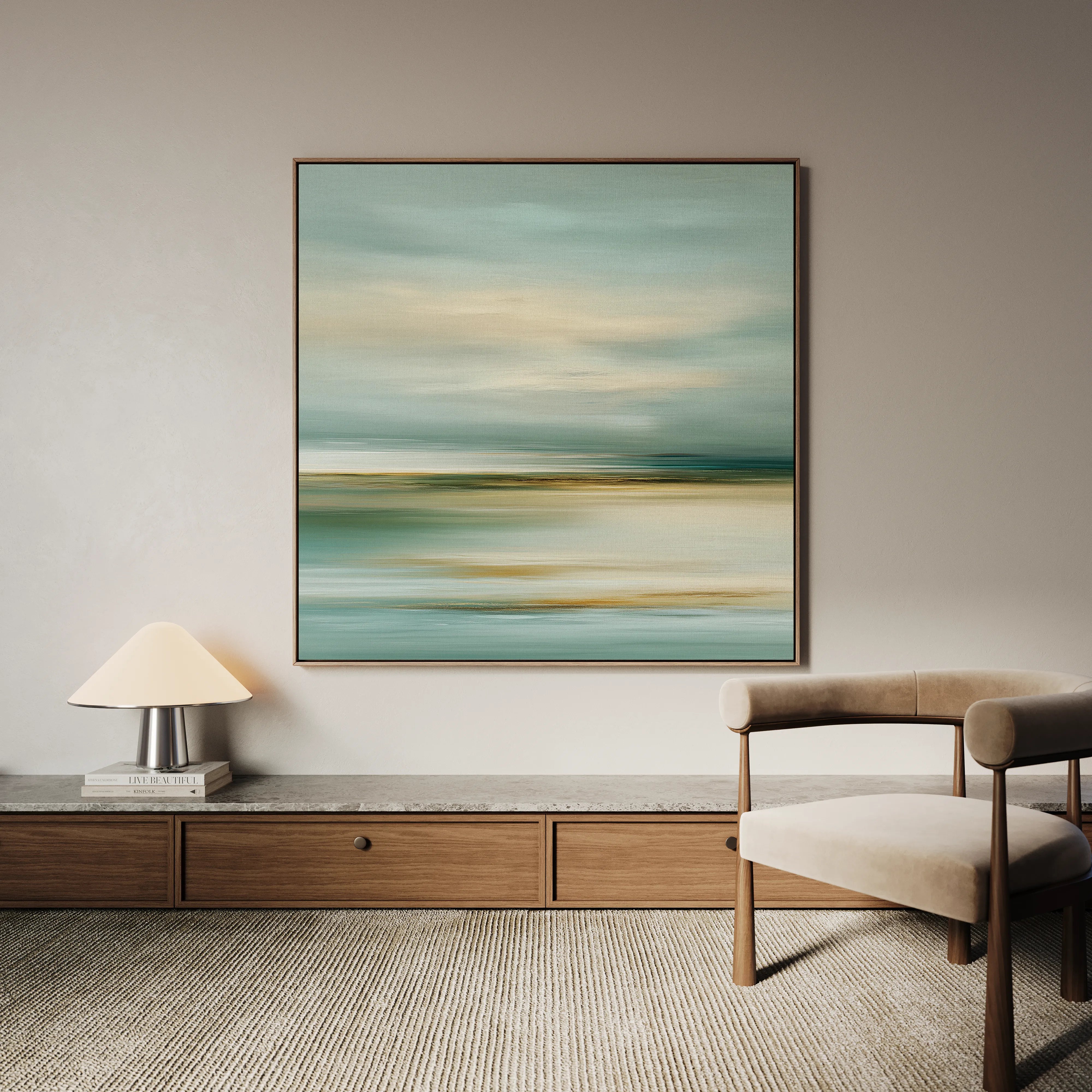 Abstract 1268 Canvas Art 16" x 16" / 40 x 40 cm / Black