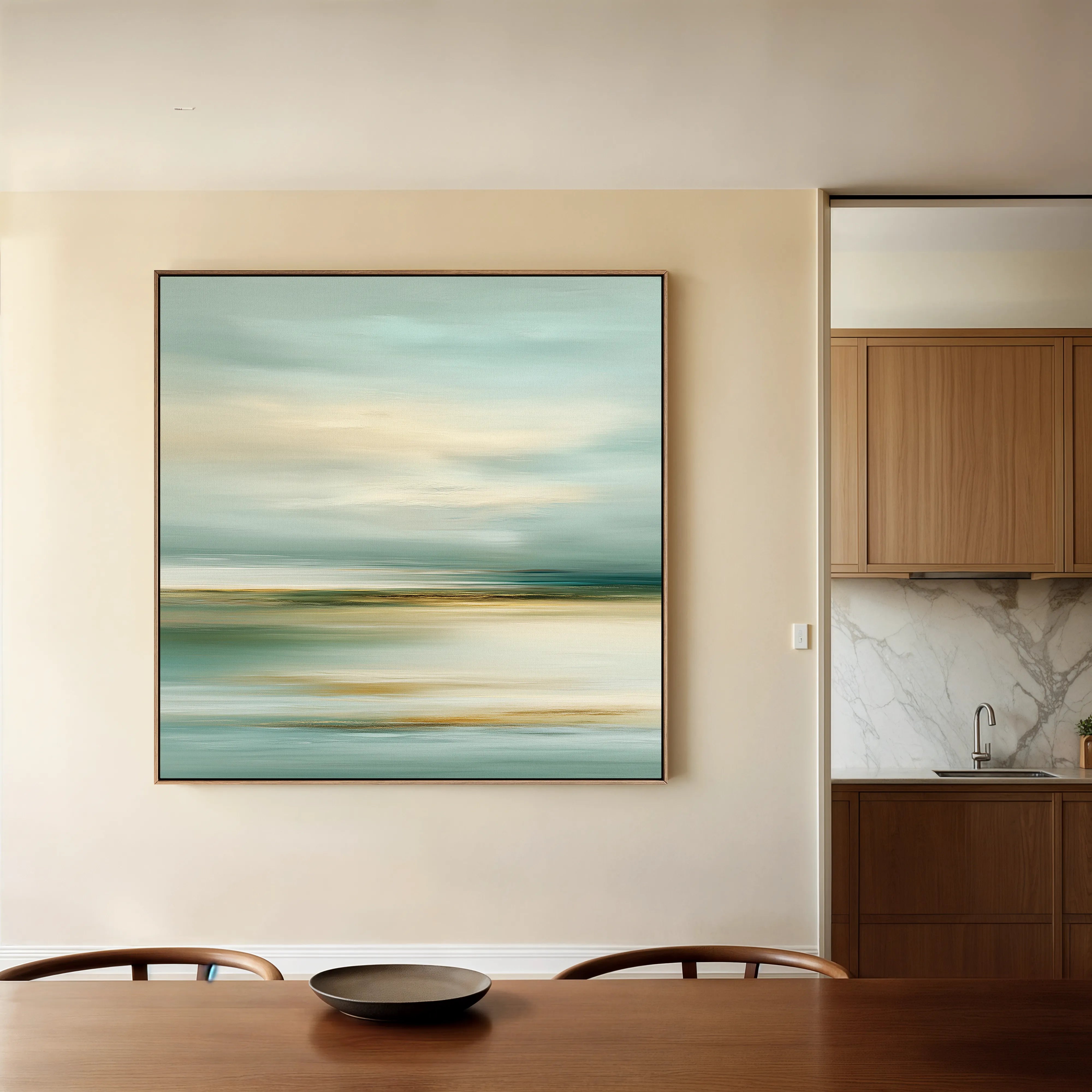 Abstract 1268 Canvas Art 16" x 16" / 40 x 40 cm / Black
