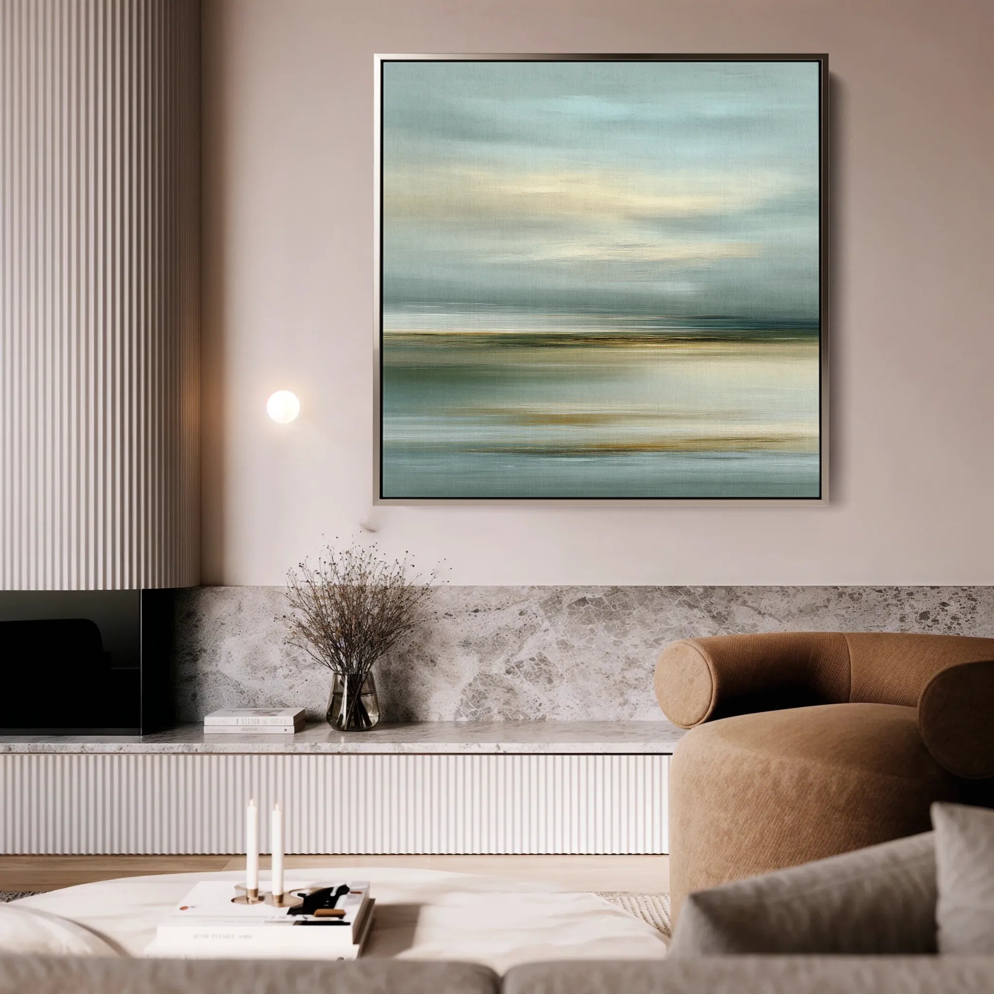 Abstract 1268 Canvas Art 16" x 16" / 40 x 40 cm / Black