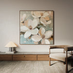 Floral 1268 Canvas Art 16" x 16" / 40 x 40 cm / Black