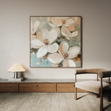 Floral 1268 Canvas Art 16" x 16" / 40 x 40 cm / Black