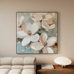 Floral 1268 Canvas Art 16" x 16" / 40 x 40 cm / Black