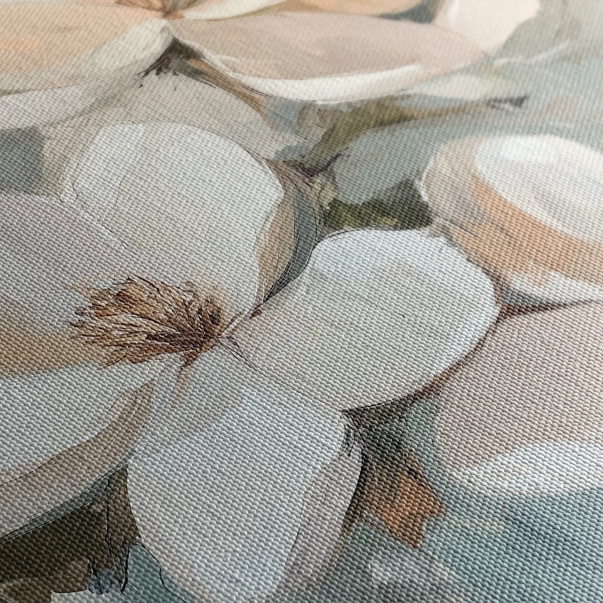 Floral 1268 Canvas Art 16" x 16" / 40 x 40 cm / Black
