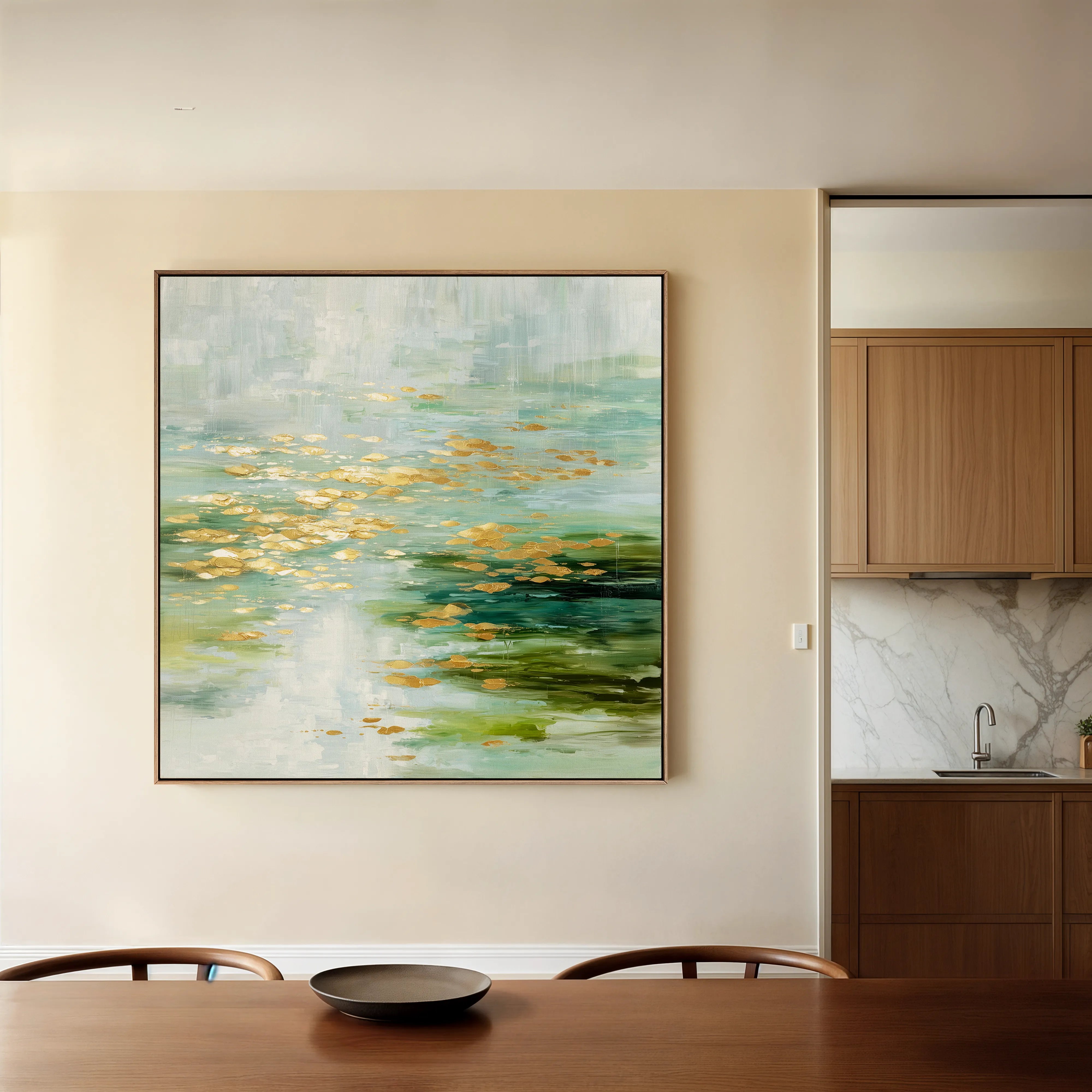 Abstract 1269 Canvas Art 16" x 16" / 40 x 40 cm / Black