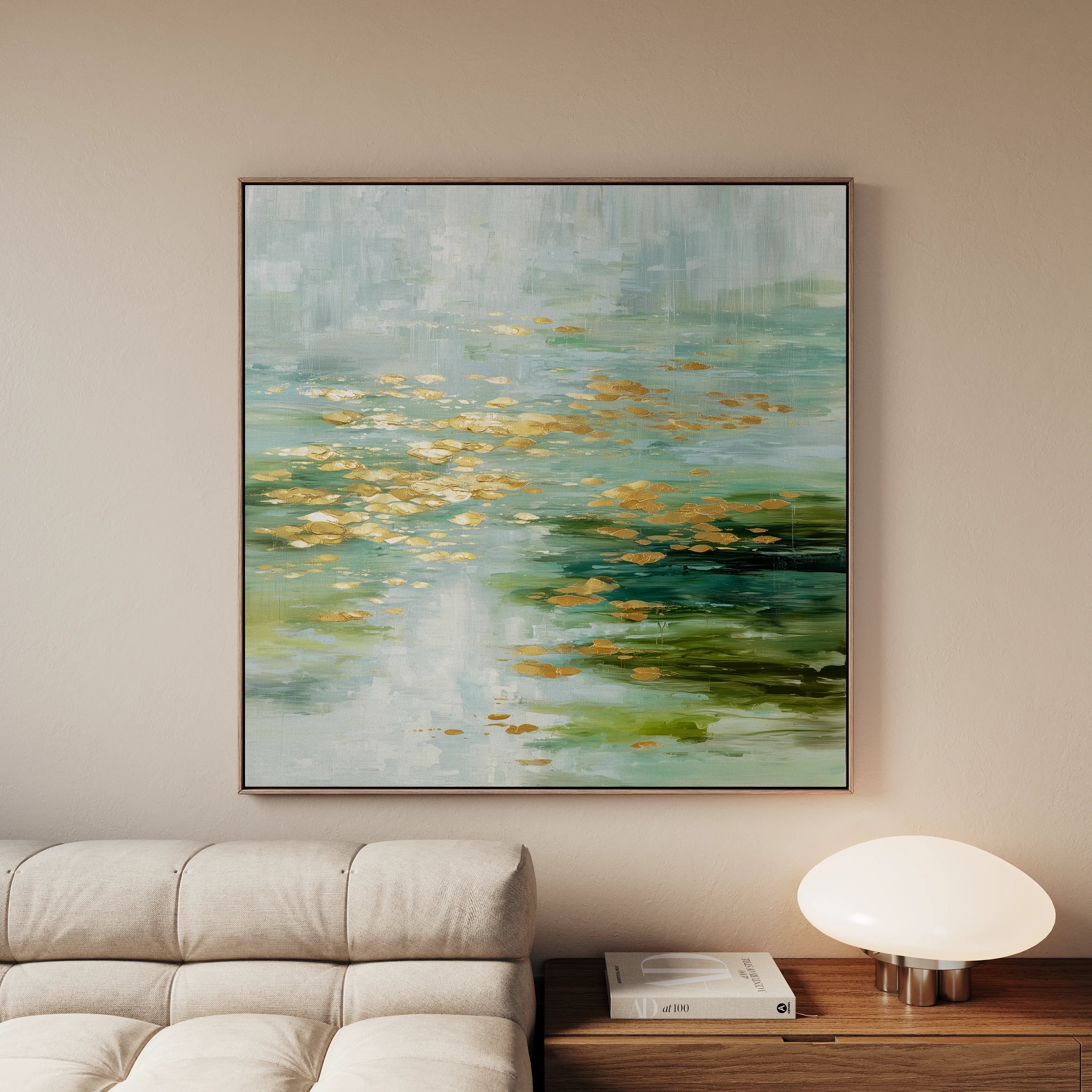 Abstract 1269 Canvas Art 16" x 16" / 40 x 40 cm / Black