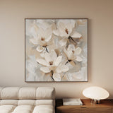 Floral 1269 Canvas Art 16" x 16" / 40 x 40 cm / Black