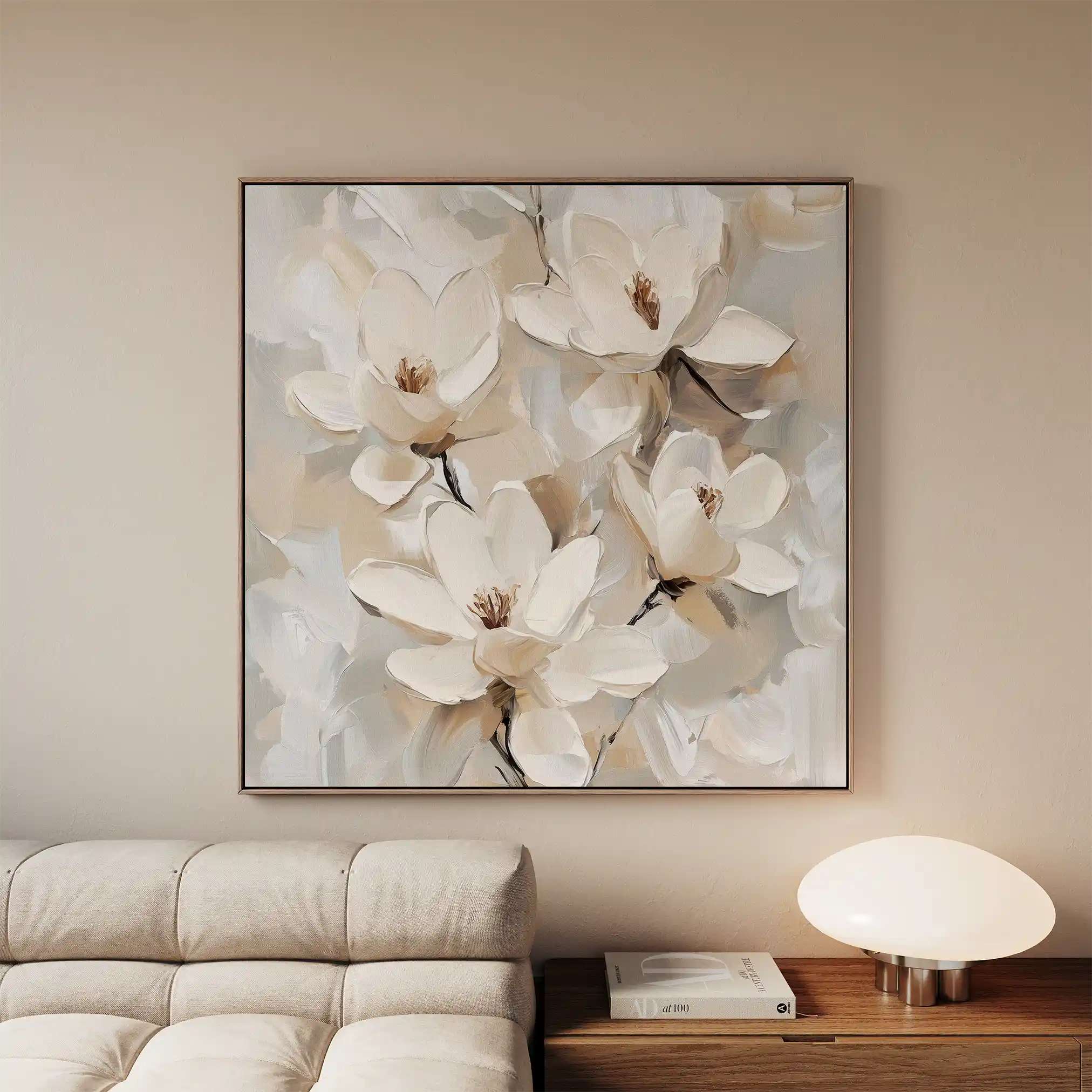 Floral 1269 Canvas Art 16" x 16" / 40 x 40 cm / Black