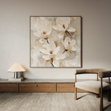 Floral 1269 Canvas Art 16" x 16" / 40 x 40 cm / Black