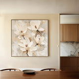 Floral 1269 Canvas Art 16" x 16" / 40 x 40 cm / Black