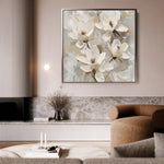 Floral 1269 Canvas Art 16" x 16" / 40 x 40 cm / Black