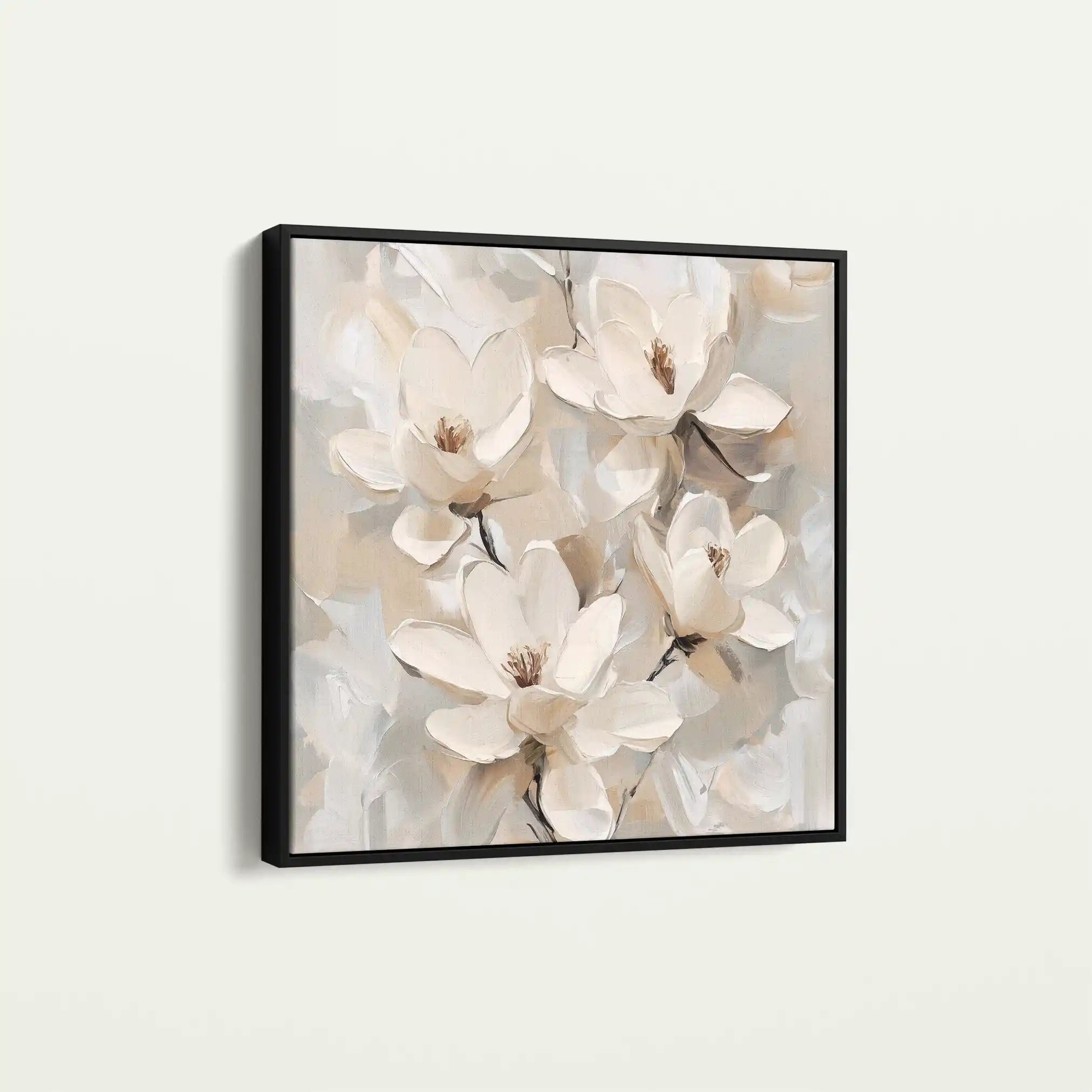 Floral 1269 Canvas Art 16" x 16" / 40 x 40 cm / Black
