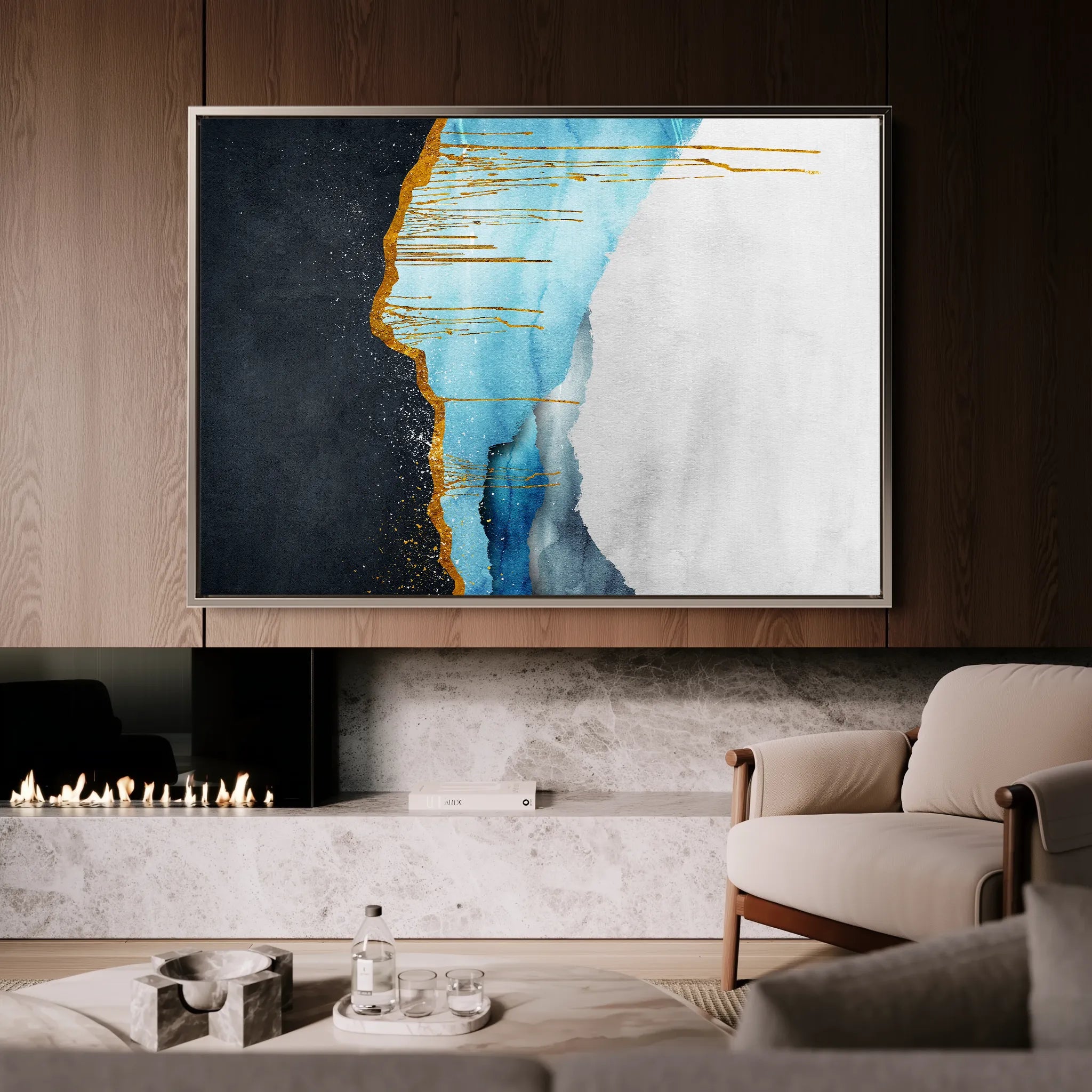 Abstract 127 Canvas Art 18" x 24" / 45 x 60 cm / Black