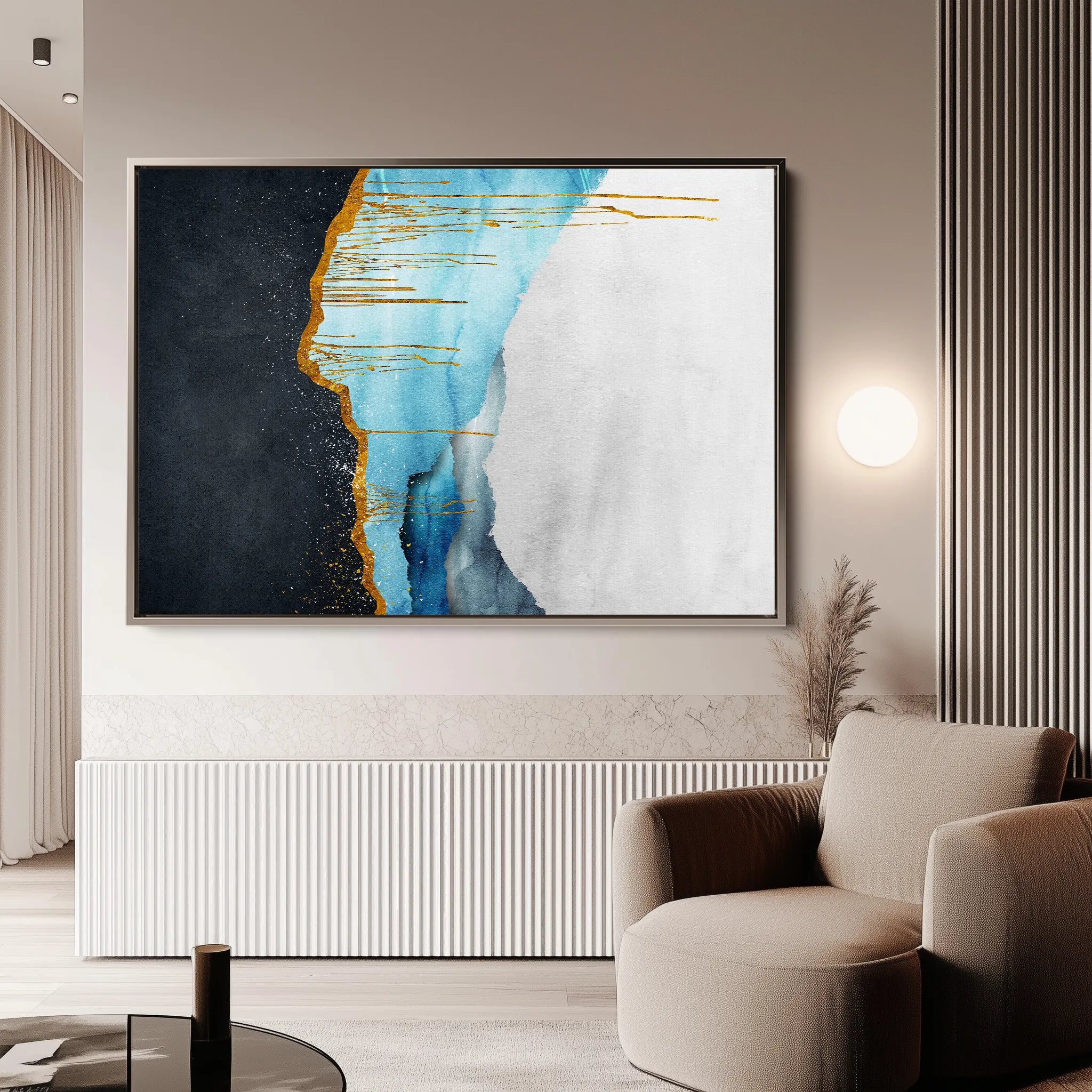 Abstract 127 Canvas Art 18" x 24" / 45 x 60 cm / Black