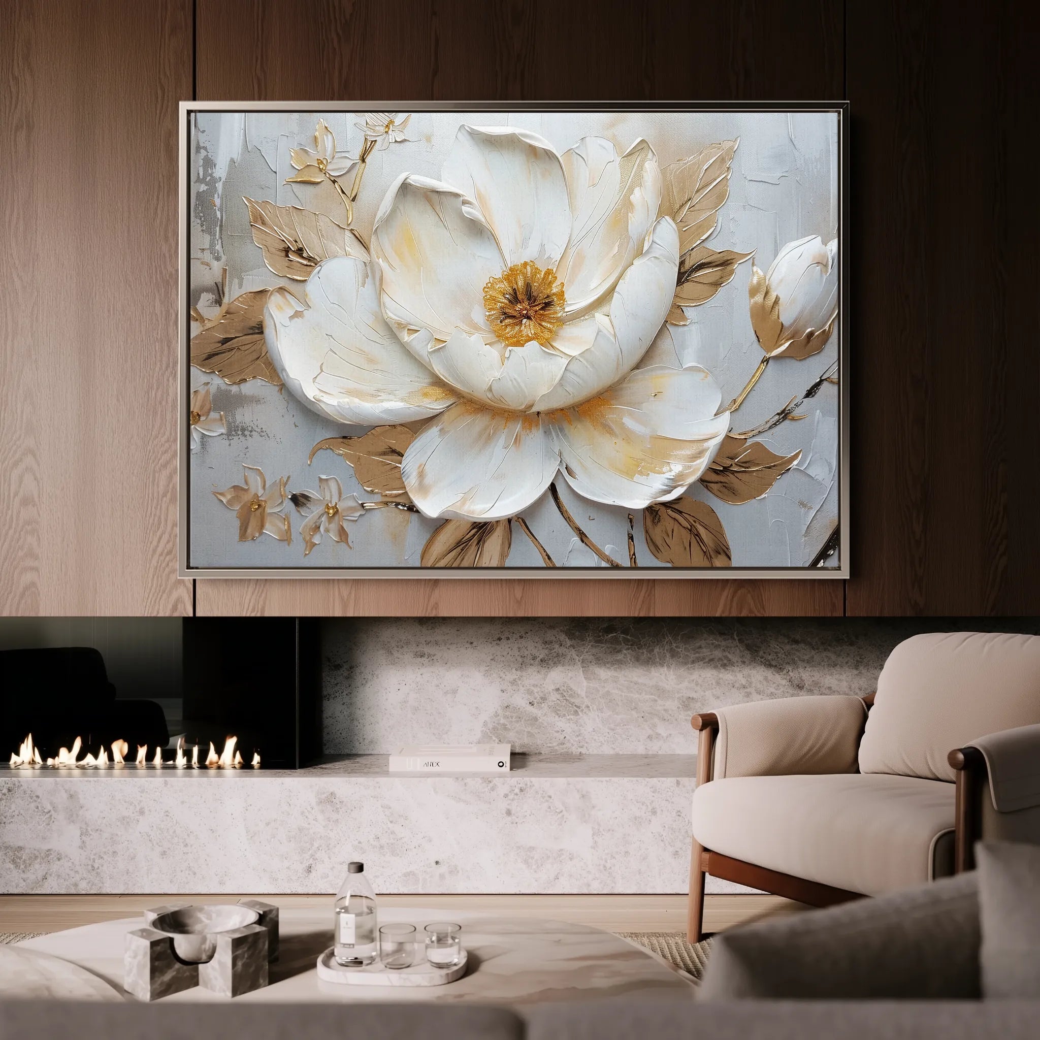 Floral 127 Canvas Art 18" x 24" / 45 x 60 cm / Black