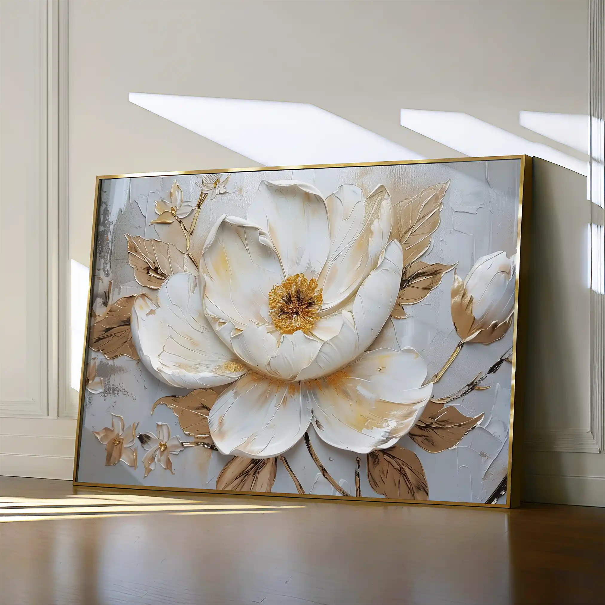 Floral 127 Canvas Art 18" x 24" / 45 x 60 cm / Black