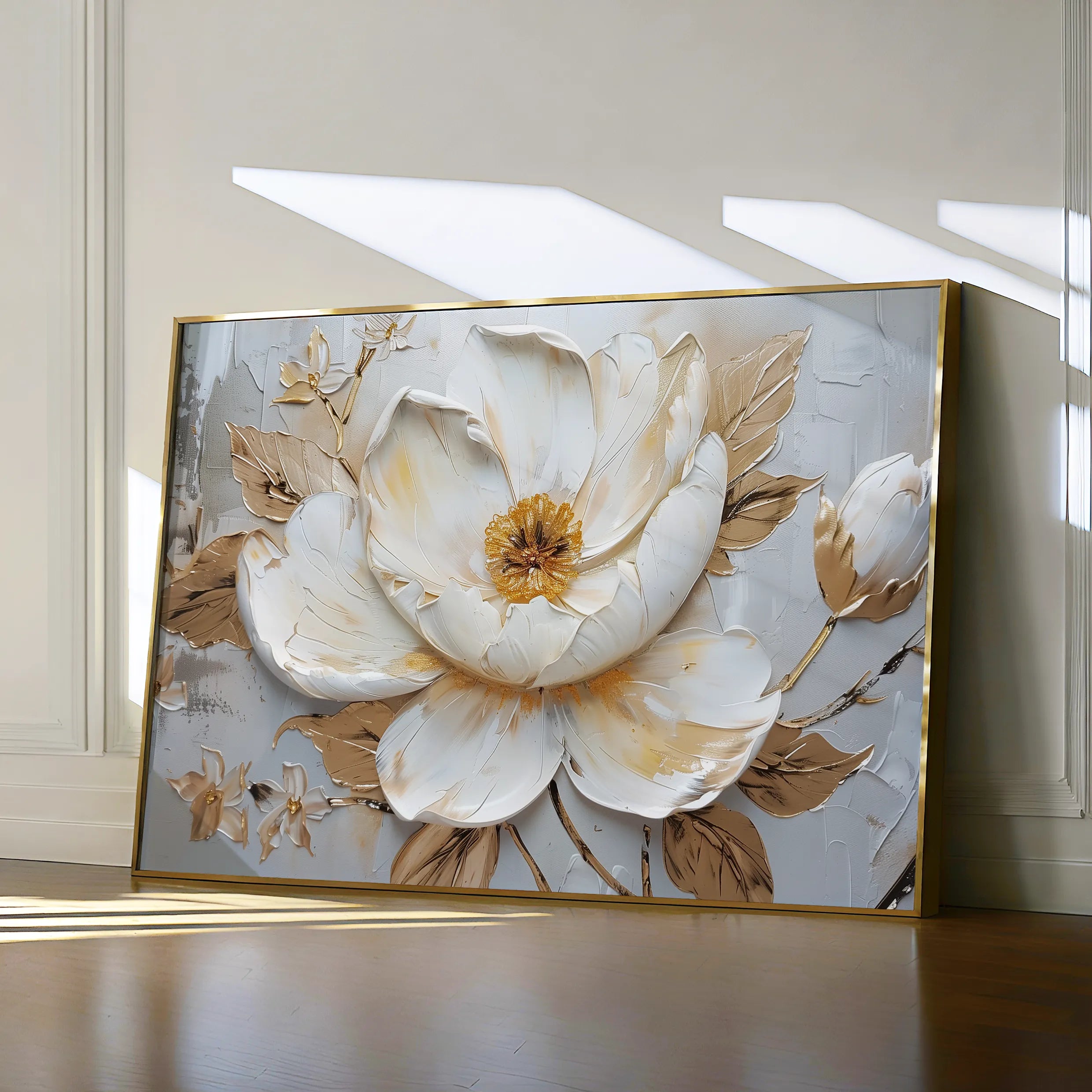 Floral 127 Canvas Art 18" x 24" / 45 x 60 cm / Black